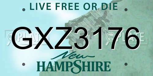 GXZ3176 New Hampshire License Plate