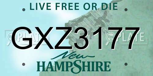 GXZ3177 New Hampshire License Plate