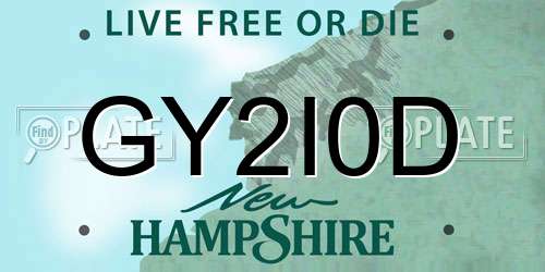 GY2I0D New Hampshire License Plate