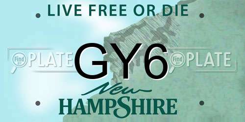 GY6 New Hampshire License Plate