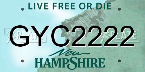 GYC2222 New Hampshire License Plate