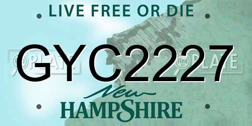 GYC2227 New Hampshire License Plate