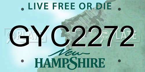 GYC2272 New Hampshire License Plate