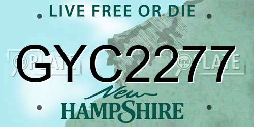 GYC2277 New Hampshire License Plate