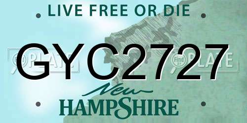 GYC2727 New Hampshire License Plate