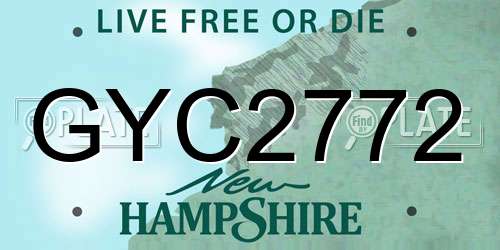GYC2772 New Hampshire License Plate
