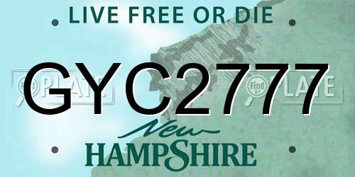 GYC2777 New Hampshire License Plate