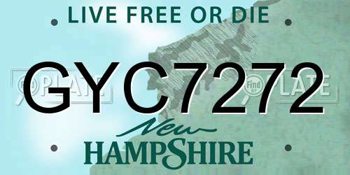 GYC7272 New Hampshire License Plate