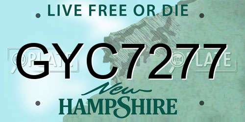 GYC7277 New Hampshire License Plate