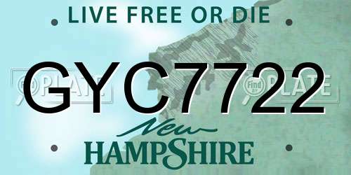 GYC7722 New Hampshire License Plate