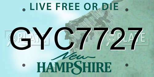 GYC7727 New Hampshire License Plate