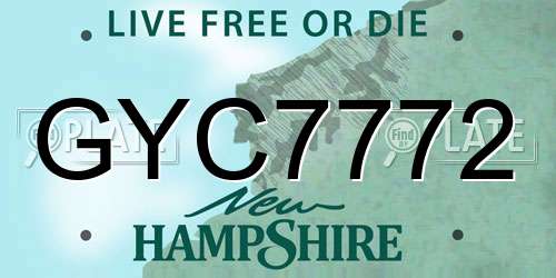GYC7772 New Hampshire License Plate