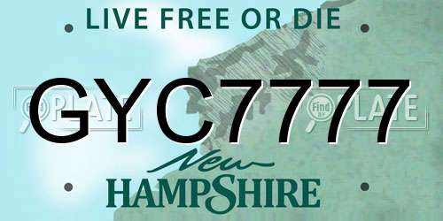 GYC7777 New Hampshire License Plate