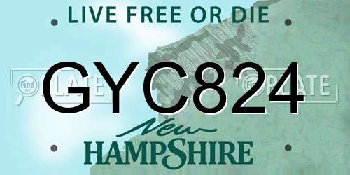 GYC824 New Hampshire License Plate