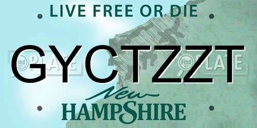 GYCTZZT New Hampshire License Plate