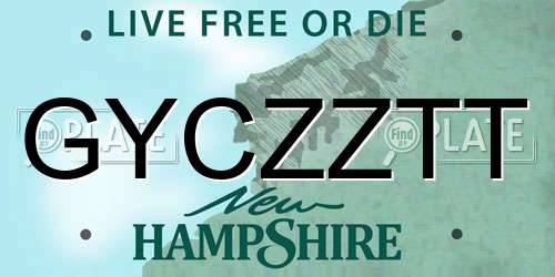 GYCZZTT New Hampshire License Plate