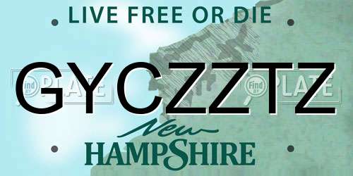 GYCZZTZ New Hampshire License Plate