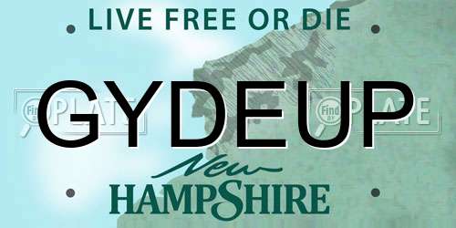 GYDEUP New Hampshire License Plate