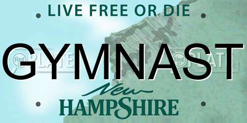 GYMNAST New Hampshire License Plate