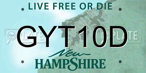 GYT10D New Hampshire License Plate