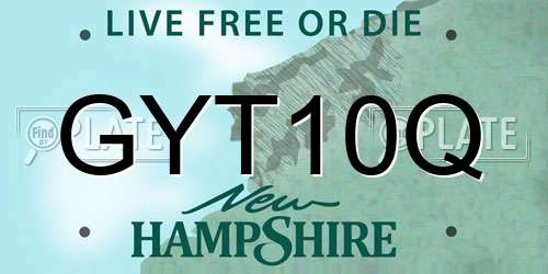 GYT10Q New Hampshire License Plate