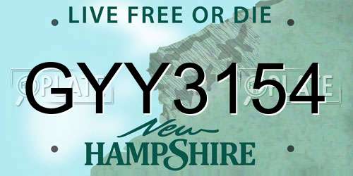 GYY3154 New Hampshire License Plate