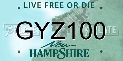 GYZ100 New Hampshire License Plate