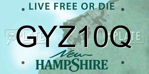GYZ10Q New Hampshire License Plate