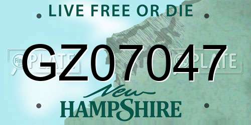 GZ07047 New Hampshire License Plate