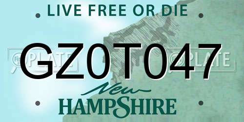GZ0T047 New Hampshire License Plate