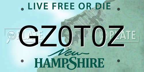 GZ0T0Z New Hampshire License Plate