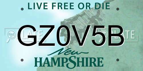 GZ0V5B New Hampshire License Plate