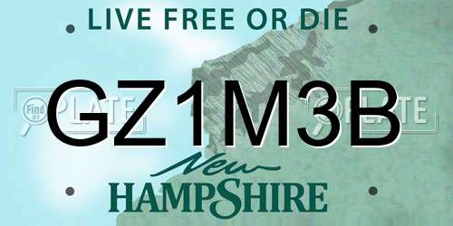 GZ1M3B New Hampshire License Plate