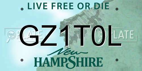 GZ1T0L New Hampshire License Plate