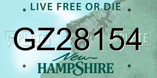 GZ28154 New Hampshire License Plate