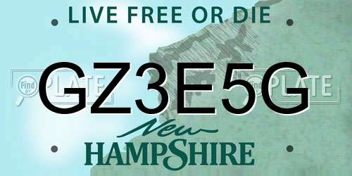 GZ3E5G New Hampshire License Plate