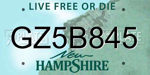 GZ5B845 New Hampshire License Plate