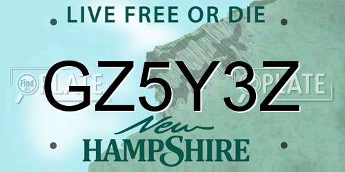 GZ5Y3Z New Hampshire License Plate