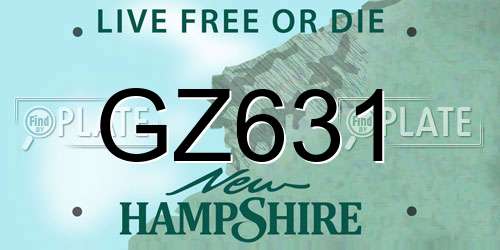 GZ631 New Hampshire License Plate