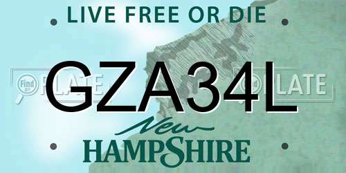 GZA34L New Hampshire License Plate