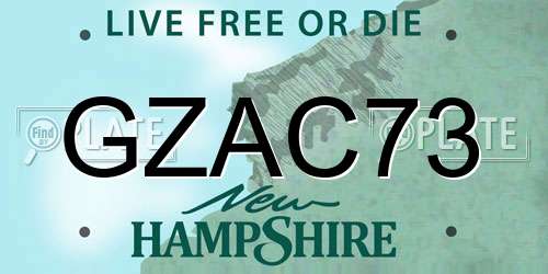 GZAC73 New Hampshire License Plate