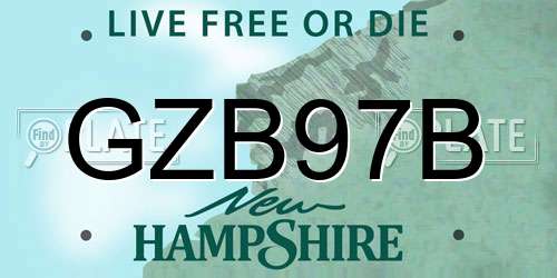 GZB97B New Hampshire License Plate