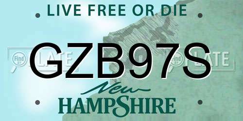 GZB97S New Hampshire License Plate