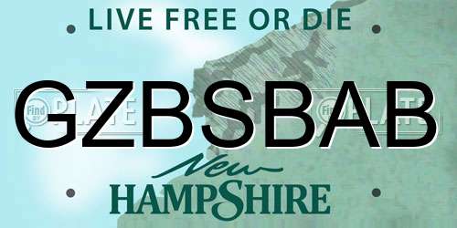 GZBSBAB New Hampshire License Plate