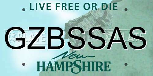 GZBSSAS New Hampshire License Plate