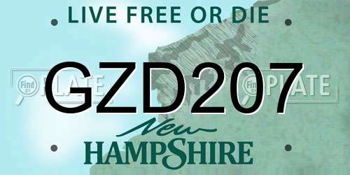 GZD207 New Hampshire License Plate