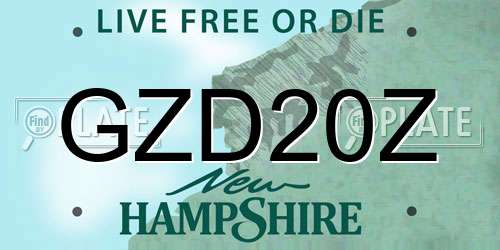 GZD20Z New Hampshire License Plate
