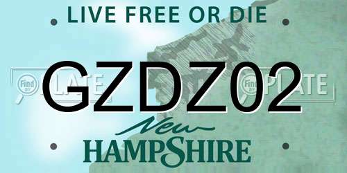 GZDZ02 New Hampshire License Plate