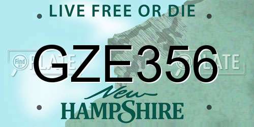 GZE356 New Hampshire License Plate