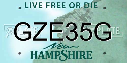 GZE35G New Hampshire License Plate